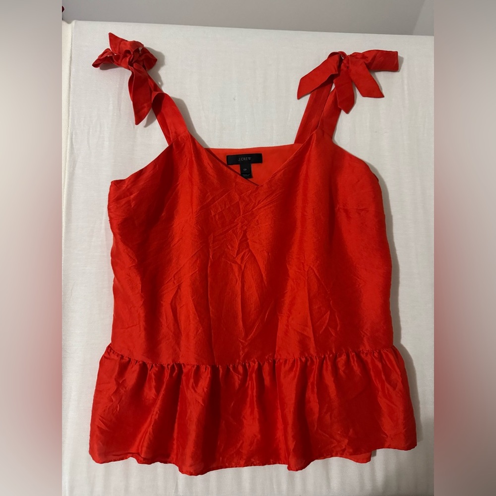 Satin Jcrew Peplum Tank